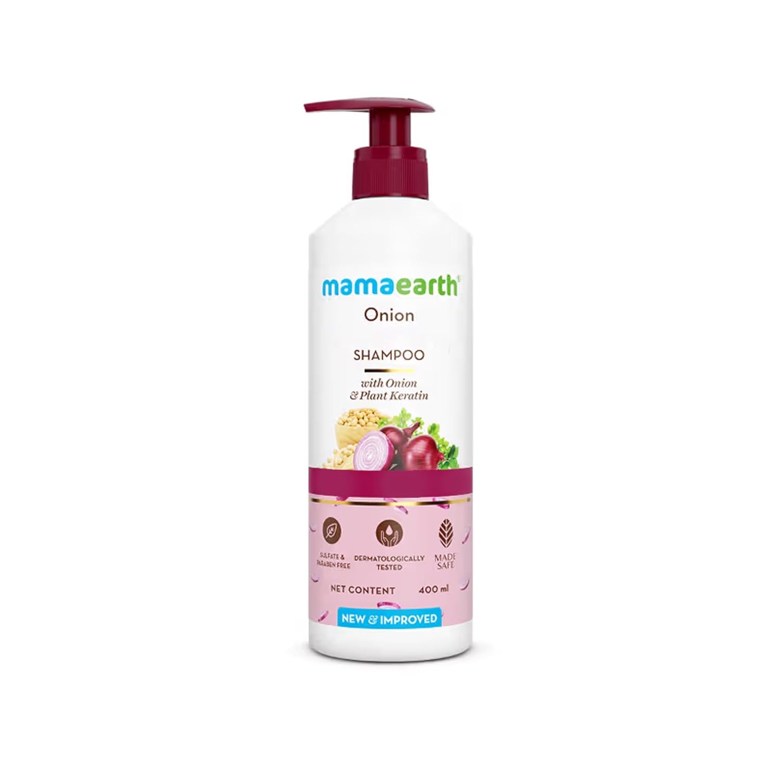 Mamaearth Onion Shampoo for Hair Growth and Hair Fall Control with Onion and Plant Keratin | Reduces Hair Fall | Strengthens & Smoothens Hair | For Men & Women | 400ml - Image 2