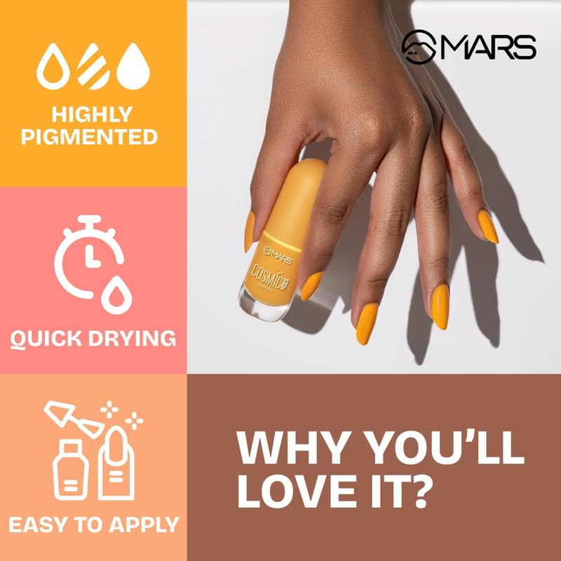 MARS Cosmic Hues Nail Paint (10.0 ml) (41-TWILIGHT) | Intense Color | Ultra-Glossy Shine | Long-Lasting & Chip-Resistant | Non-Sticky | Quick-Drying Formula - Image 3
