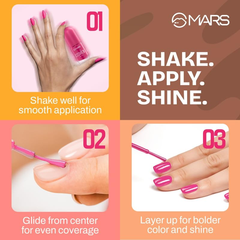 MARS Cosmic Hues Nail Paint (10.0 ml) (41-TWILIGHT) | Intense Color | Ultra-Glossy Shine | Long-Lasting & Chip-Resistant | Non-Sticky | Quick-Drying Formula - Image 5