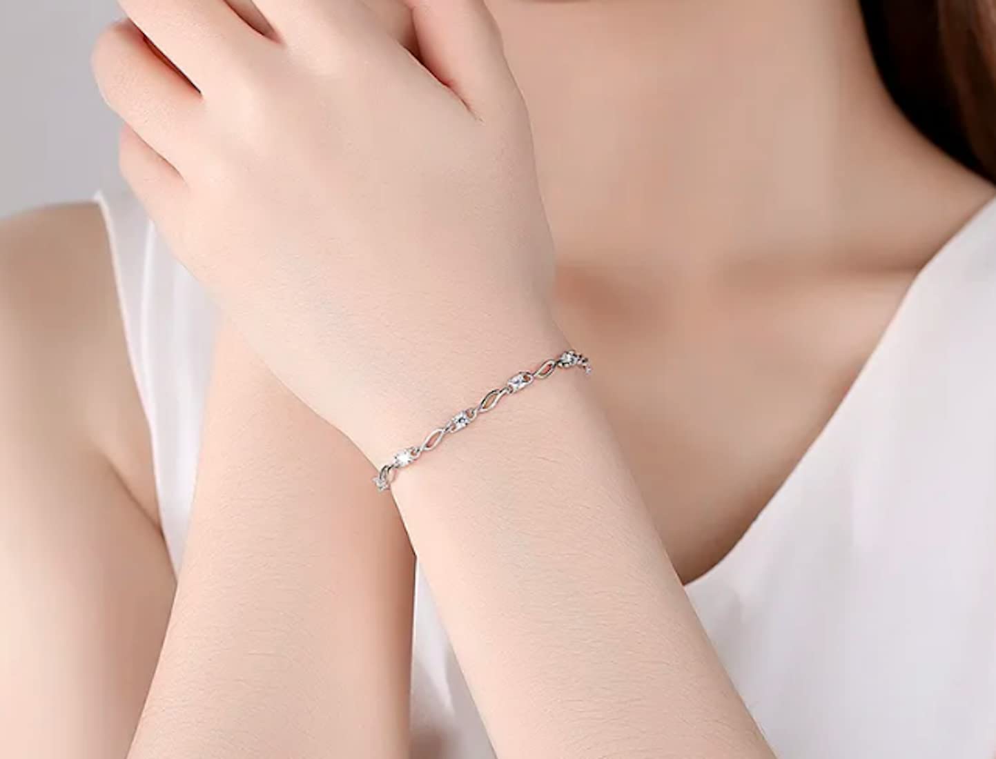 Nilu's Collection Glam up Your Look with Stylish 925 Silver-Plated Copper Bracelet for Women and Girls - Image 9