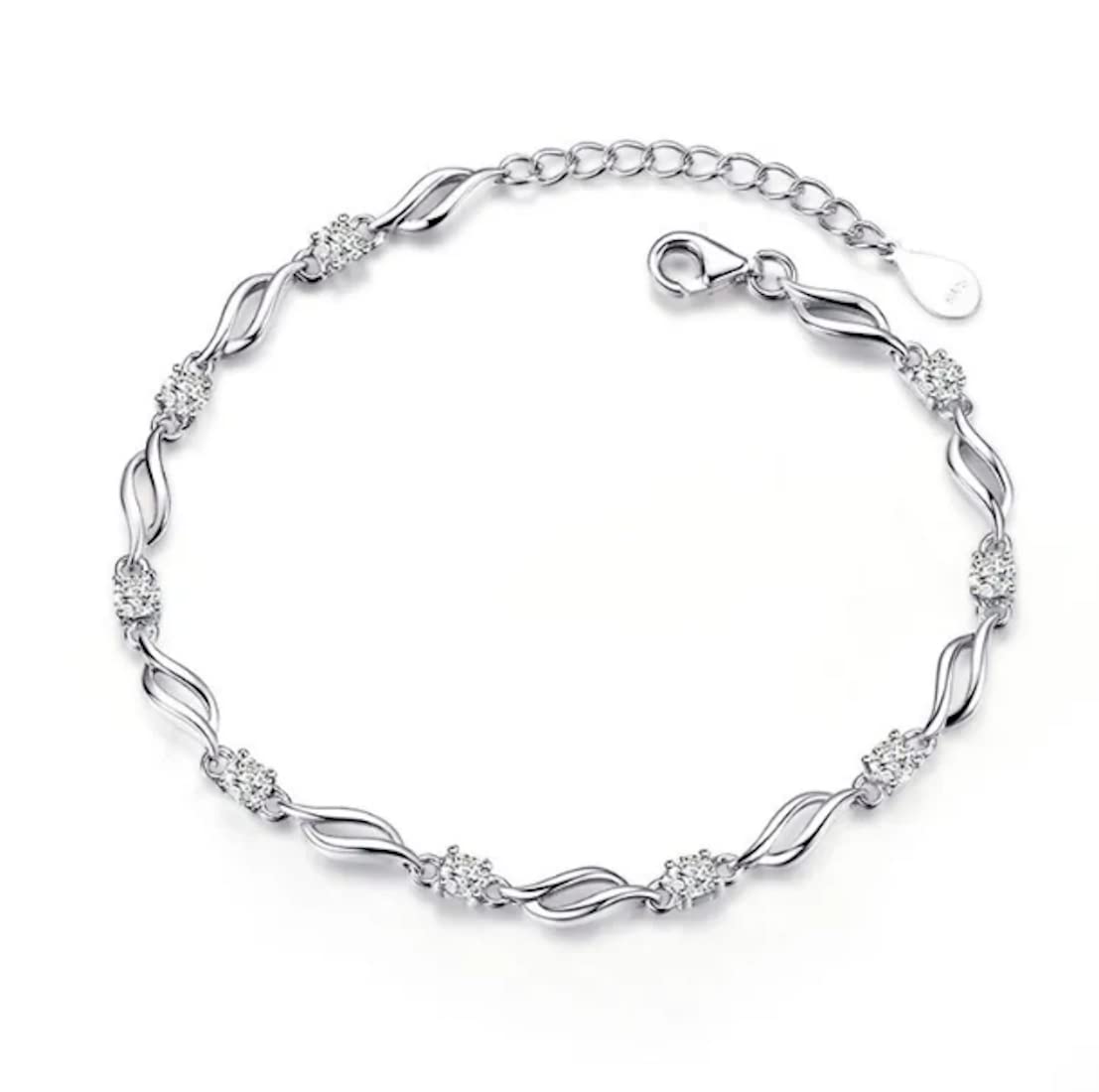Nilu's Collection Glam up Your Look with Stylish 925 Silver-Plated Copper Bracelet for Women and Girls - Image 2
