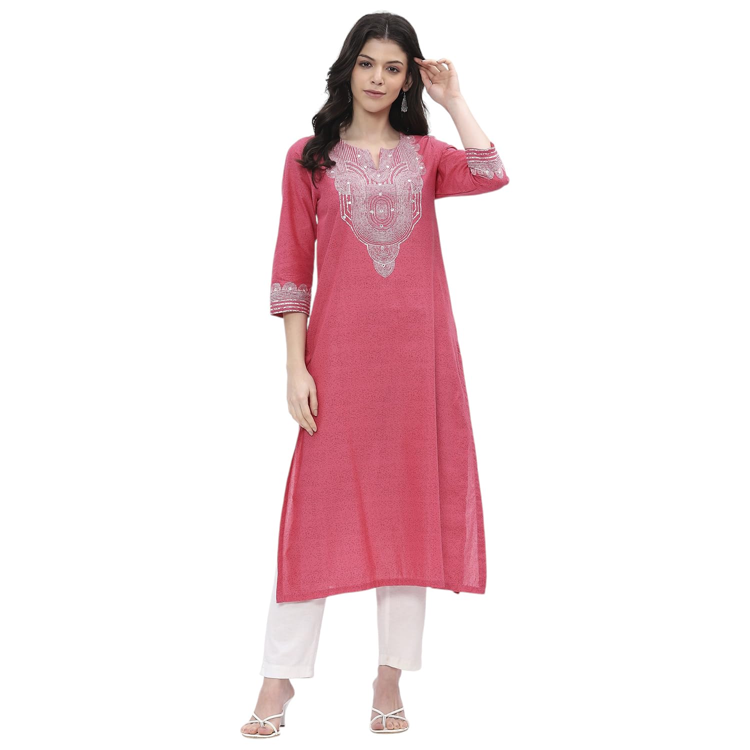 BIBA Women Cotton Straight Printed Kurta - Image 2