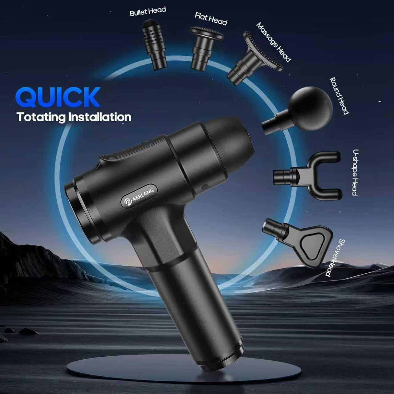 AERLANG Massage Gun, Percussion Muscle Massager for Pain Relief, Deep Tissue Massage Machine with 6 Massage Heads & 20 Speed Settings, Body Muscle Massager with Carry Case - Image 5