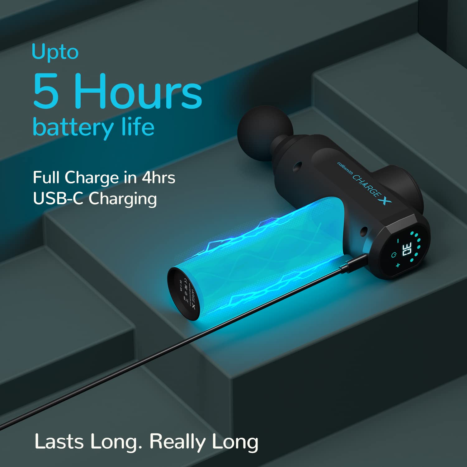 Caresmith Charge X Massage Gun With Touchscreen Display | Massager Machine for Pain Relief for Men and Women | 3300 strokes per min - Image 5