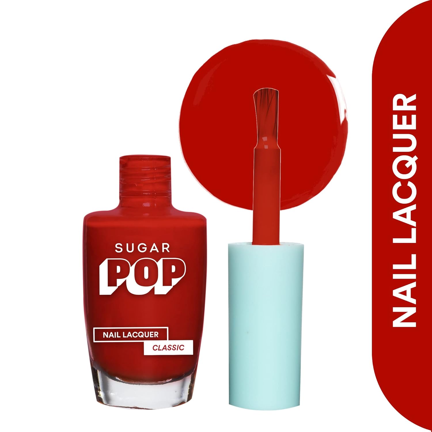 SUGAR POP Nail Lacquer 18 Red Rum (Bright Red) | Dries In 45 Seconds | Chip-Resistant | Glossy Finish | High Shine | Nail Polish For Women, 10 ml - Image 3