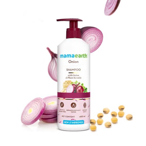 Mamaearth Onion Shampoo for Hair Growth and Hair Fall Control with Onion and Plant Keratin | Reduces Hair Fall | Strengthens & Smoothens Hair | For Men & Women | 400ml - Image 3