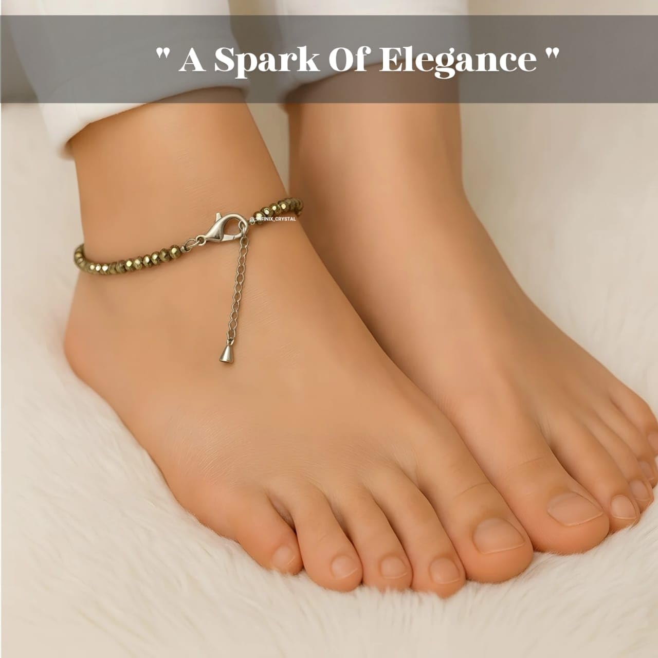 Certified Pyrite Anklet for Women - Handcrafted Healing Crystal Jewelry with Natural Stone for Energy, Balance & Meditation - Adjustable Size, Ideal Gift for Women & Girls - Image 8