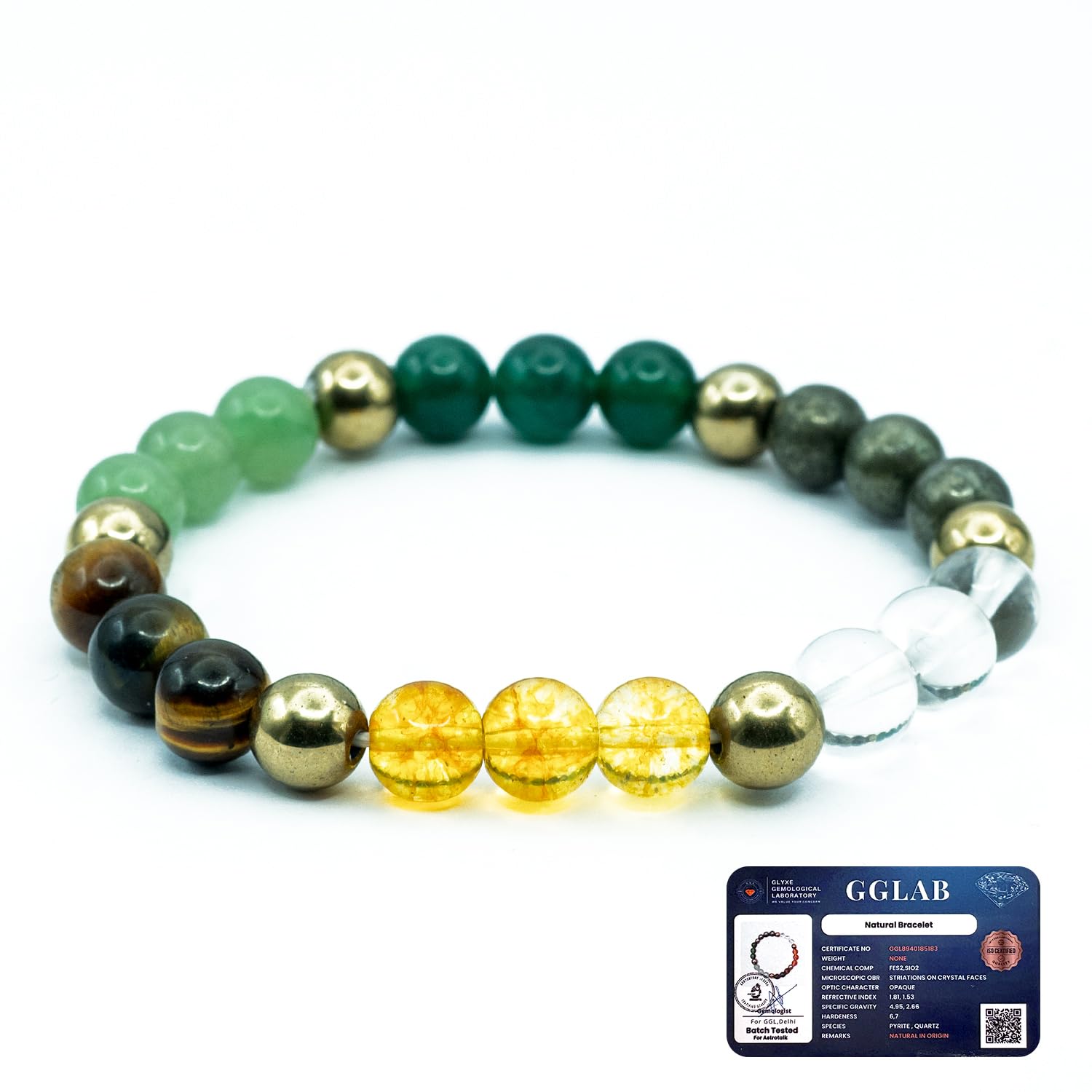 Astrotalk Dhan Yog Bracelet | Attracts Wealth & Financial Prosperity | Pyrite, Citrine, & Aventurine bracelet | Astrology Dhanyog Bracelet for Men & Women | Certificate of Authenticity - Image 2