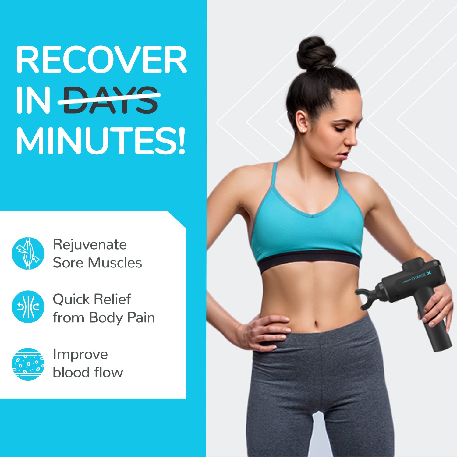 Caresmith Charge X Massage Gun With Touchscreen Display | Massager Machine for Pain Relief for Men and Women | 3300 strokes per min - Image 8