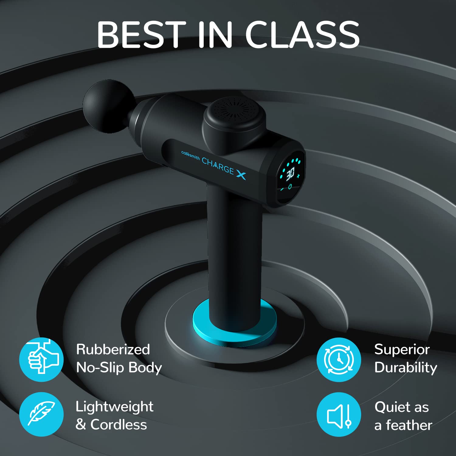 Caresmith Charge X Massage Gun With Touchscreen Display | Massager Machine for Pain Relief for Men and Women | 3300 strokes per min - Image 4