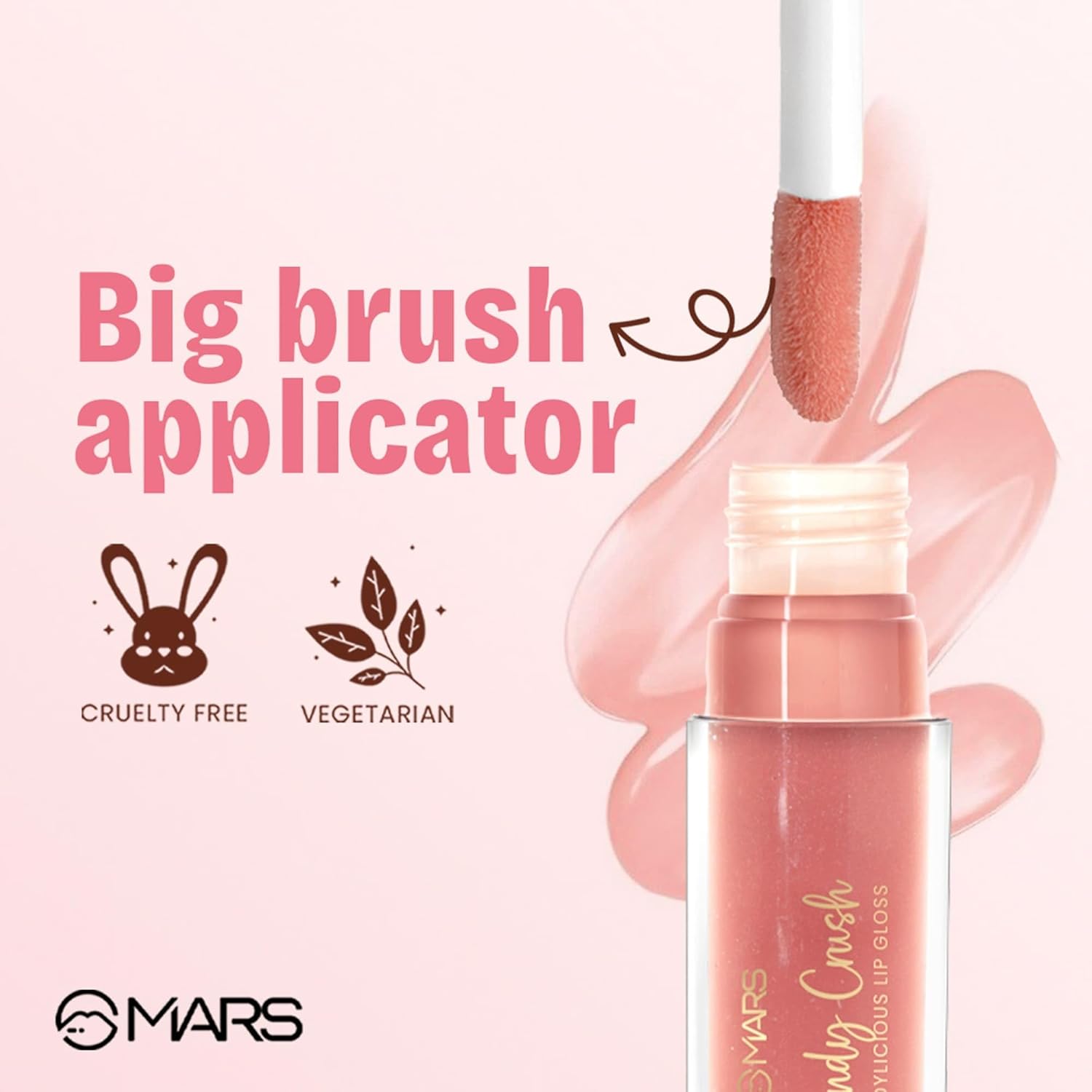 MARS Candylicious Sheer Lip Gloss for Women | Hydrating & High Shine | Lightweight | Non-Sticky | Enriched with Vitamin-E, Hyaluronic Acid & Avocado Ester (4.0ml) (11-TOFFEE TWIRL) - Image 7