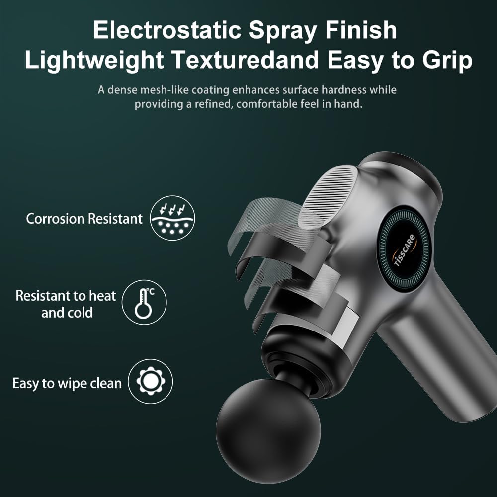 Tisscare Massage Gun Deep Tissue – 99 Speeds and 8 Heads Percussion Gun Massager for Pain Relief Muscle Recovery and Relaxation, Portable with Carry Case for Gym Home Office, Gift for Men and Women - Image 10