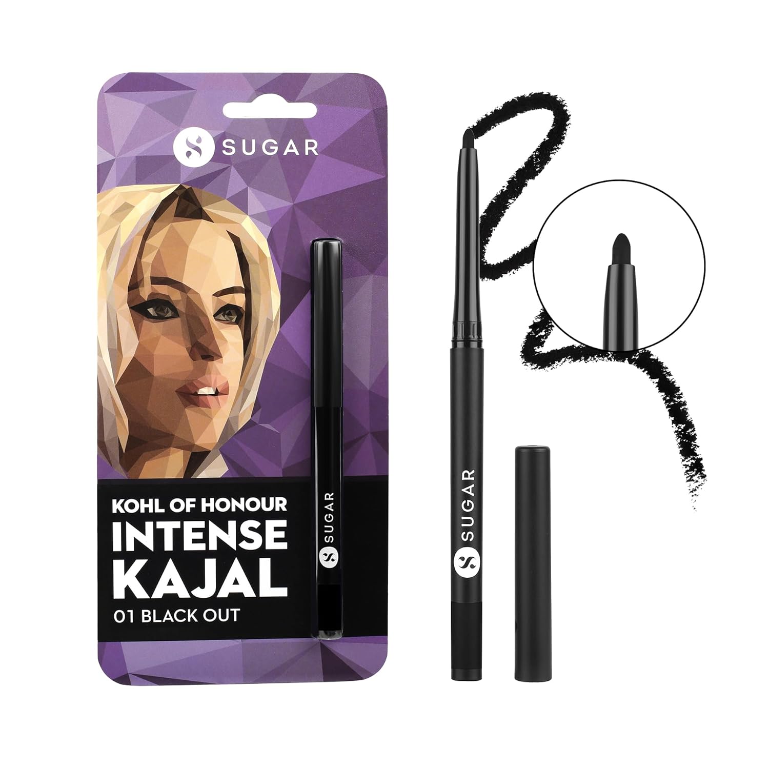 SUGAR Cosmetics Kohl Of Honour Intense Matte Kajal | Waterproof & Smudgeproof | Lasts upto 10hrs | 0.25gm - 01 Black Out - Image 2