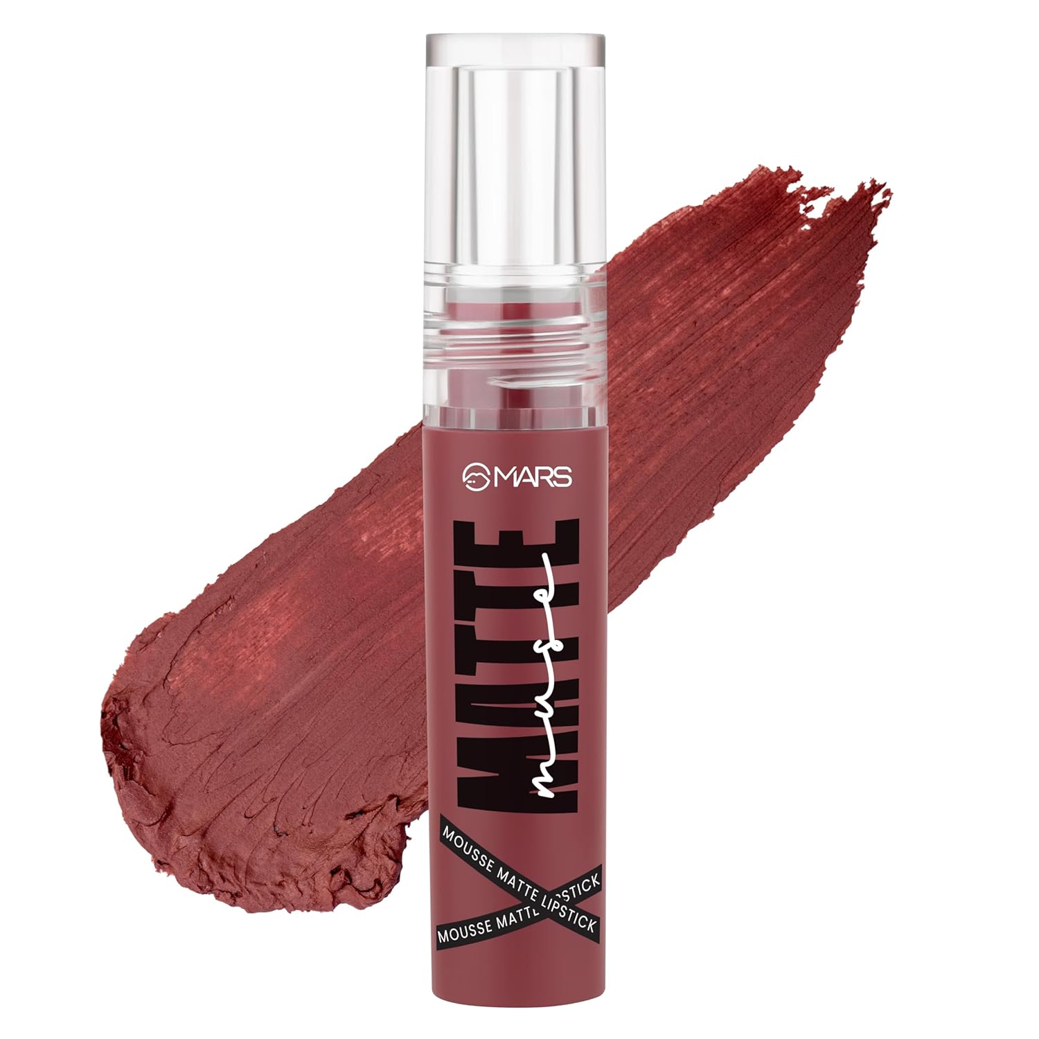 MARS Matte Muse Mousse Lipstick (3ml) (01-LEADING LADY) with Doe-Foot Applicator | Highly Pigmented | Smooth Texture | Hydrating Formula | Blurry Lips Effect - Image 2