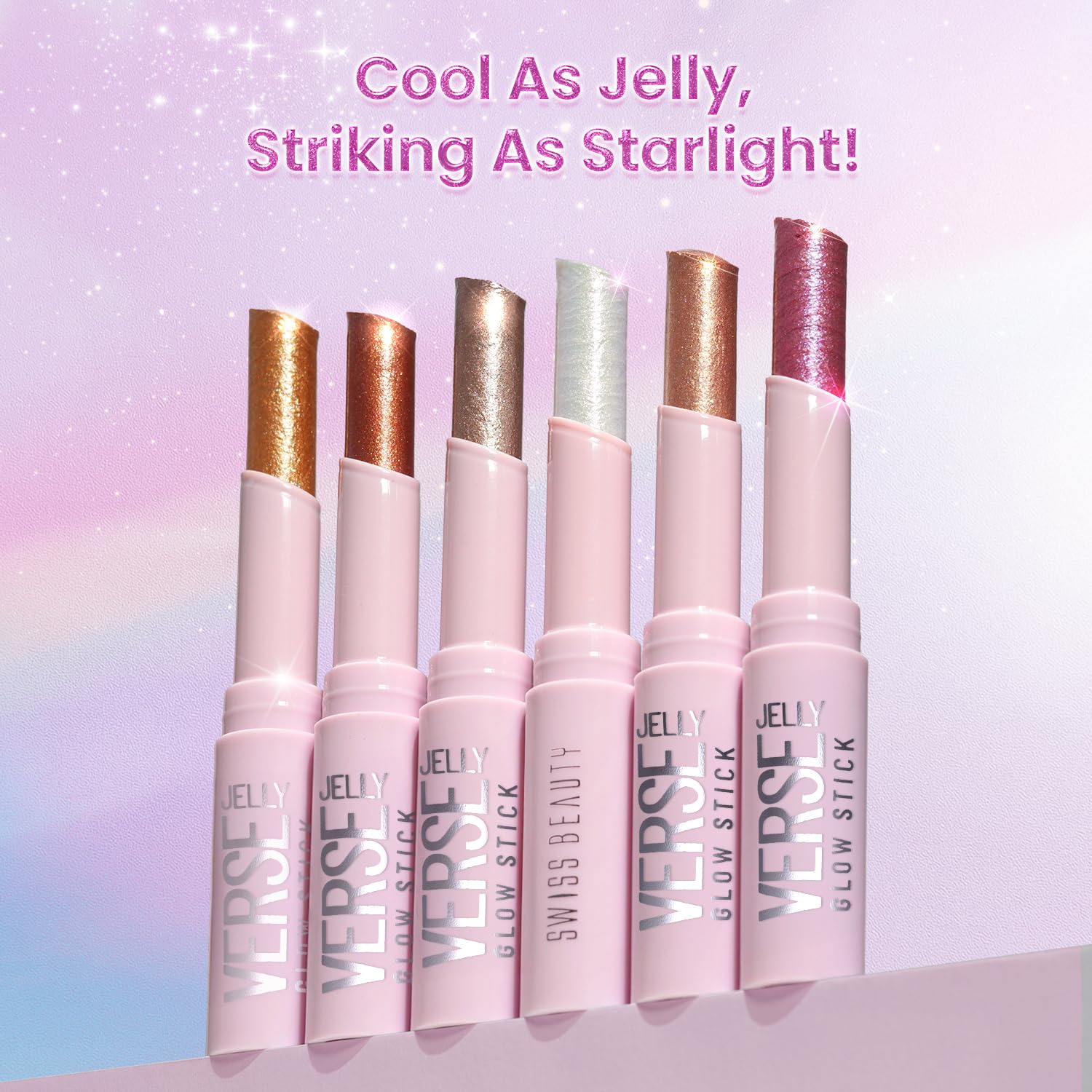 Swiss Beauty Jelly Verse Eyeshadow Glow Stick | Rich Colour Payoff | Crease-Proof | Sparkling Shine | 6 Stellar Shades | Shade- 4. Moon Drip, 3g - Image 4
