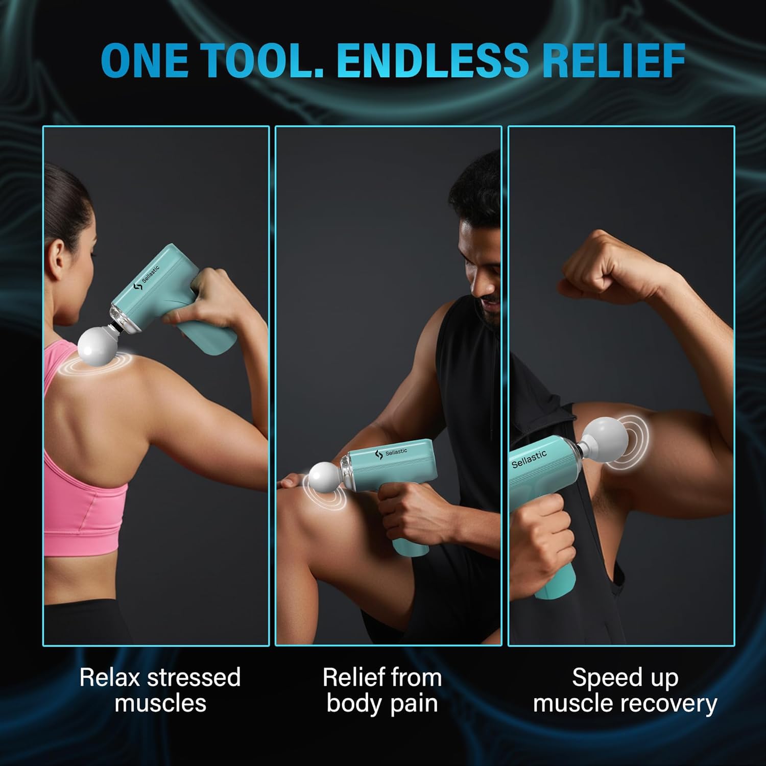 Massager Machine for Body Pain | Mini Body Massage Gun for Deep Tissue, Muscle & Pain Relief | Handheld, Battery Powered Massager for Neck, Back, Shoulder, Legs, Foot - Multicolor - Image 4