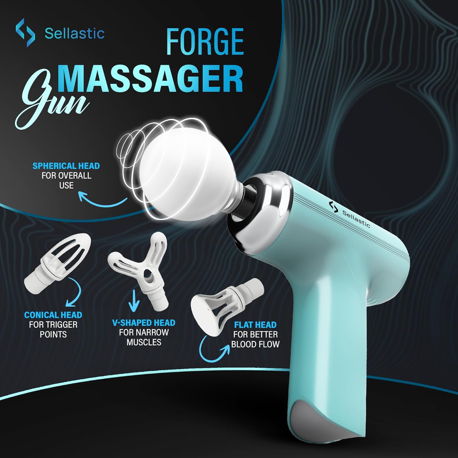 Massager Machine for Body Pain | Mini Body Massage Gun for Deep Tissue, Muscle & Pain Relief | Handheld, Battery Powered Massager for Neck, Back, Shoulder, Legs, Foot - Multicolor - Image 3