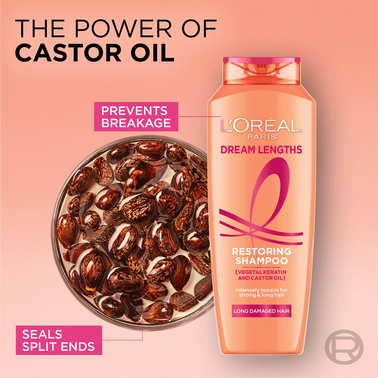 L'Oreal Paris Shampoo, Nourishes, Repair & Shine, For Long and Lifeless Hair, Dream Lengths, 340 ml - Image 6