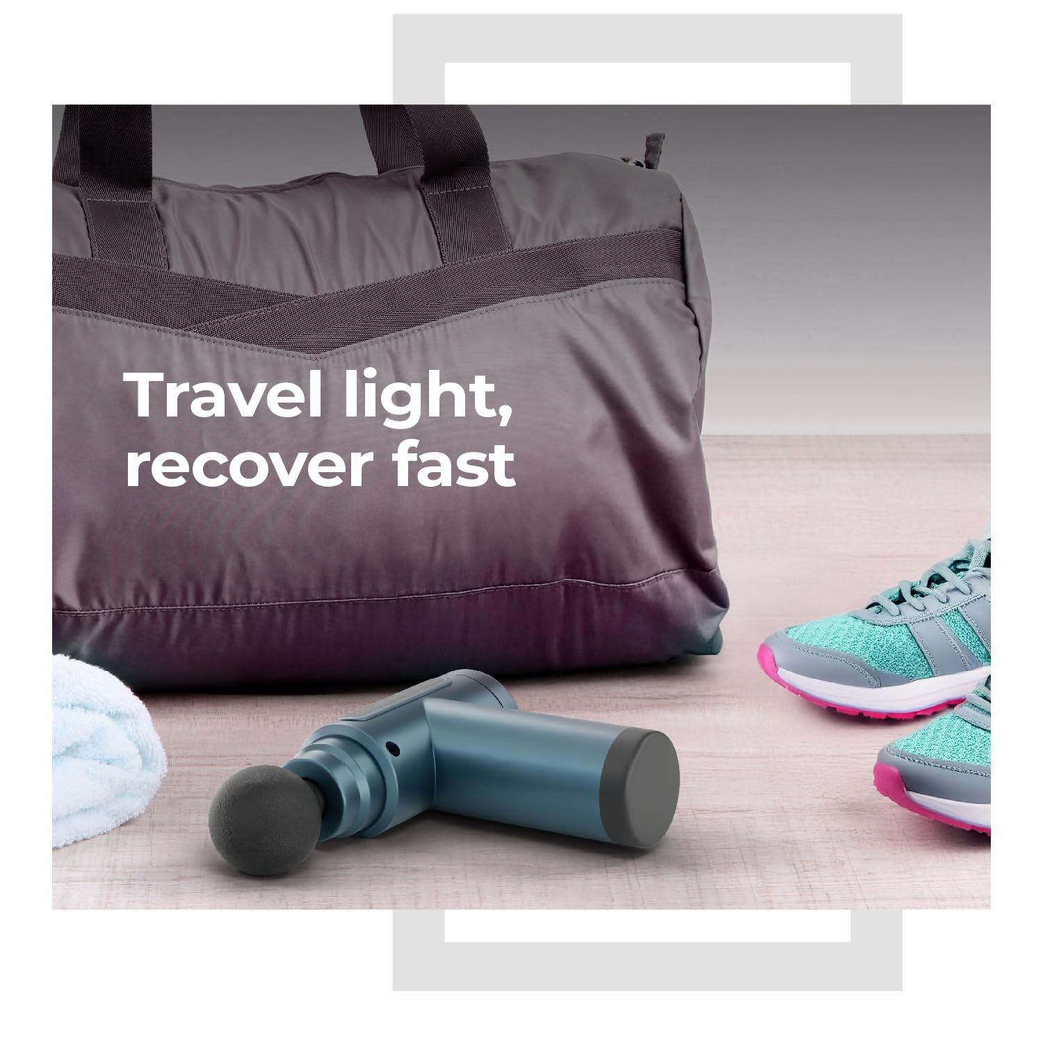 Lifelong Gun Massager For Pain Relief – 8 Massage Heads, 6 Speed Modes, Rechargeable, Quiet 20W Motor, Lightweight & Portable Deep Tissue Massager For Back, Neck, Legs & Travel Use, Blue - Image 8