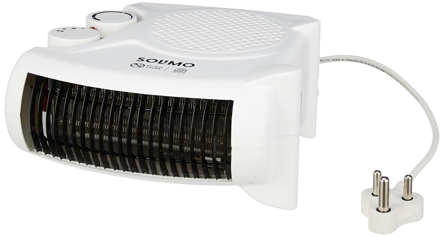 Amazon Brand - Solimo 2000/1000 Watts Room Heater with Adjustable Thermostat (ISI certified, White colour, Ideal for small to medium room/area) - Image 3