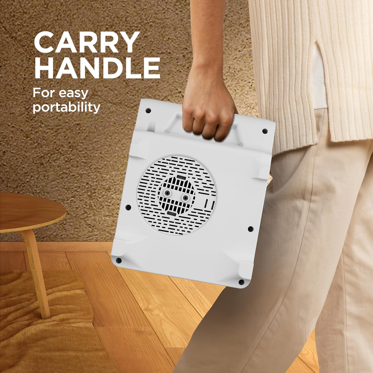 Havells Adnis Room Heater| Dual Heat Setting 900/1800 Watt| Safety with Overheat Protection| Adjustable Thermostat Control Knob| Fire Retardant Material| Cool Fan Function| 2 Year Warranty (White) - Image 4