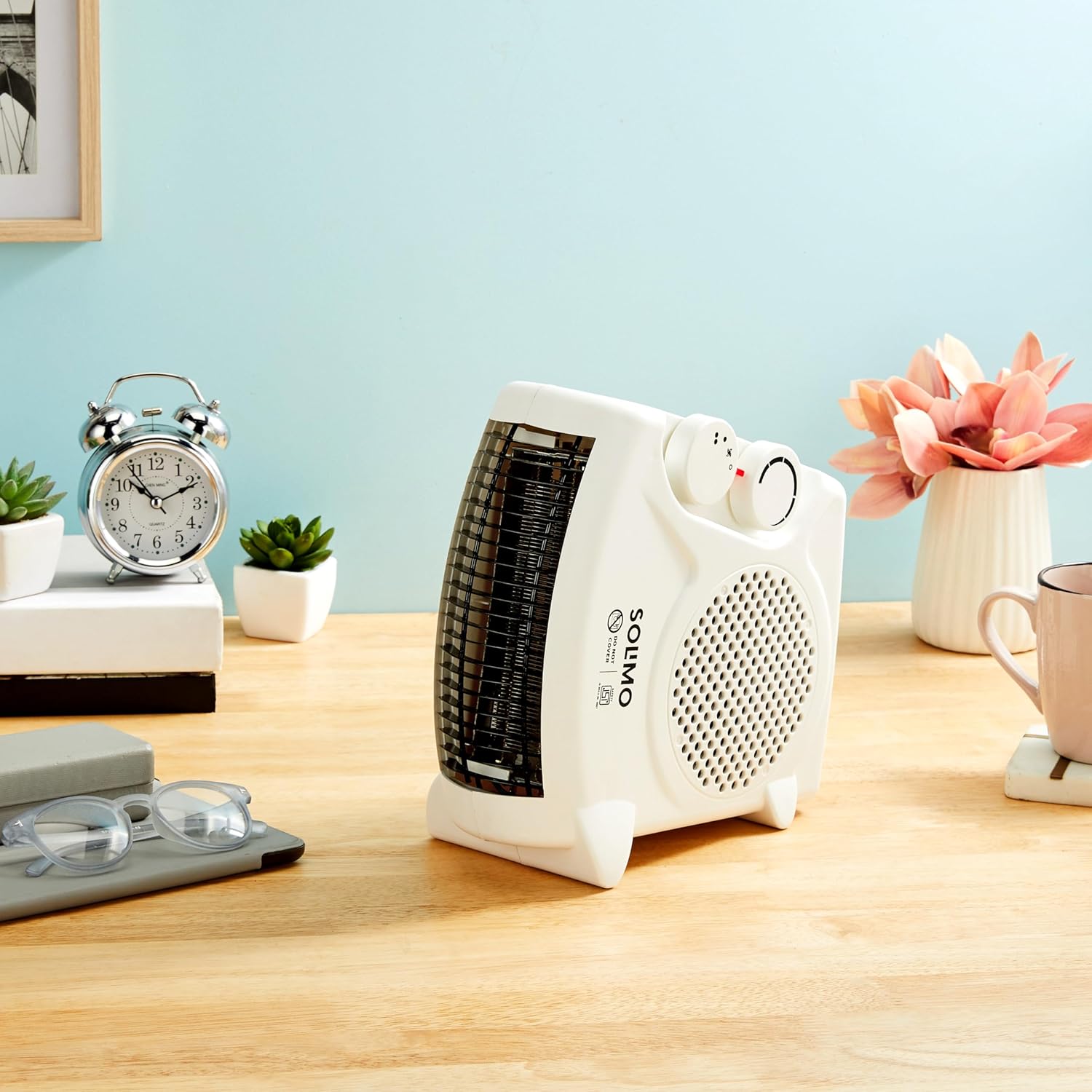 Amazon Brand - Solimo 2000/1000 Watts Room Heater with Adjustable Thermostat (ISI certified, White colour, Ideal for small to medium room/area) - Image 6