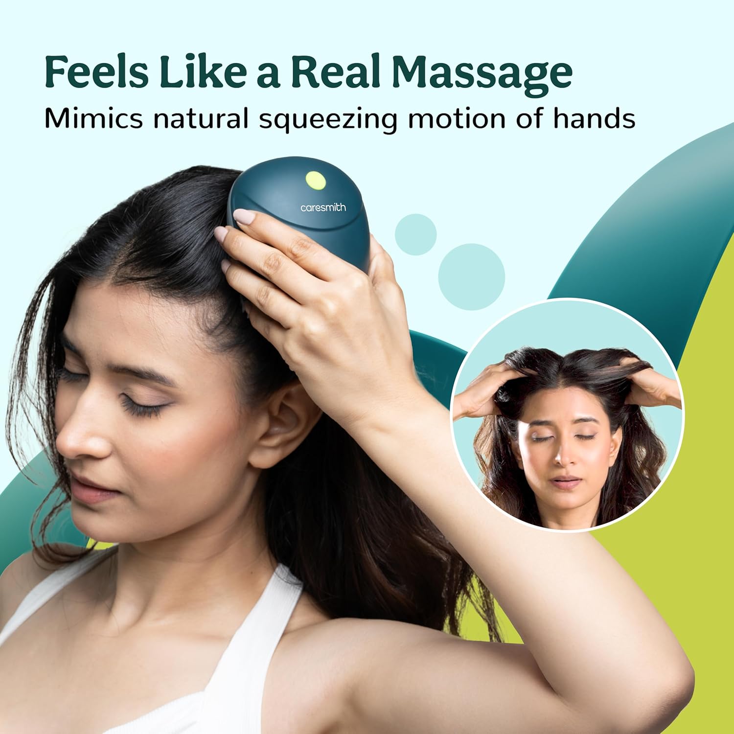 Caresmith Revive Scalp Massager | 96 Silicon Kneading Points with Detachable Heads | Scalp, Body & Head Massager for Hair Growth (Green) - Image 8