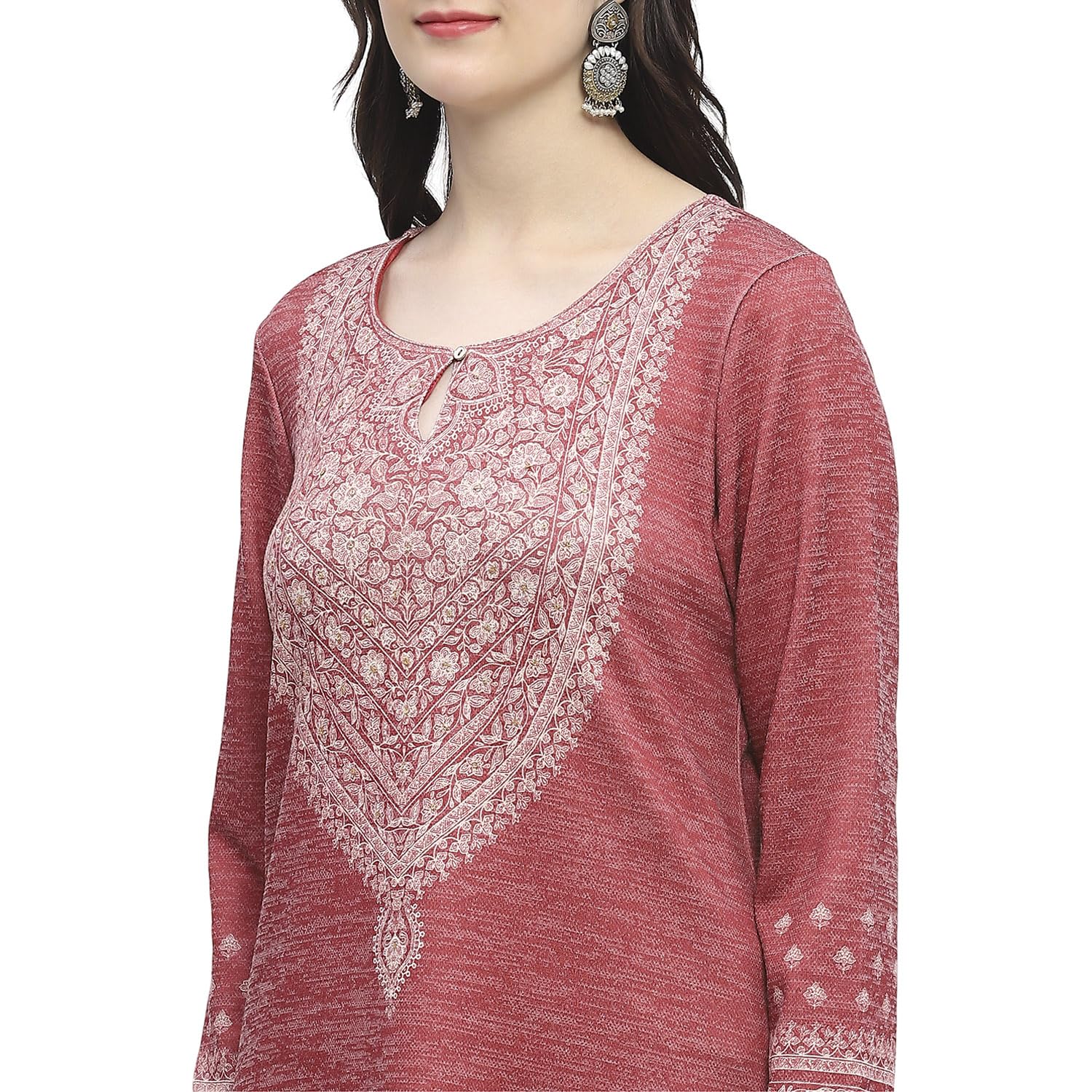 BIBA Women's Polyester Blend Straight Fit Printed Kurtis - Image 3