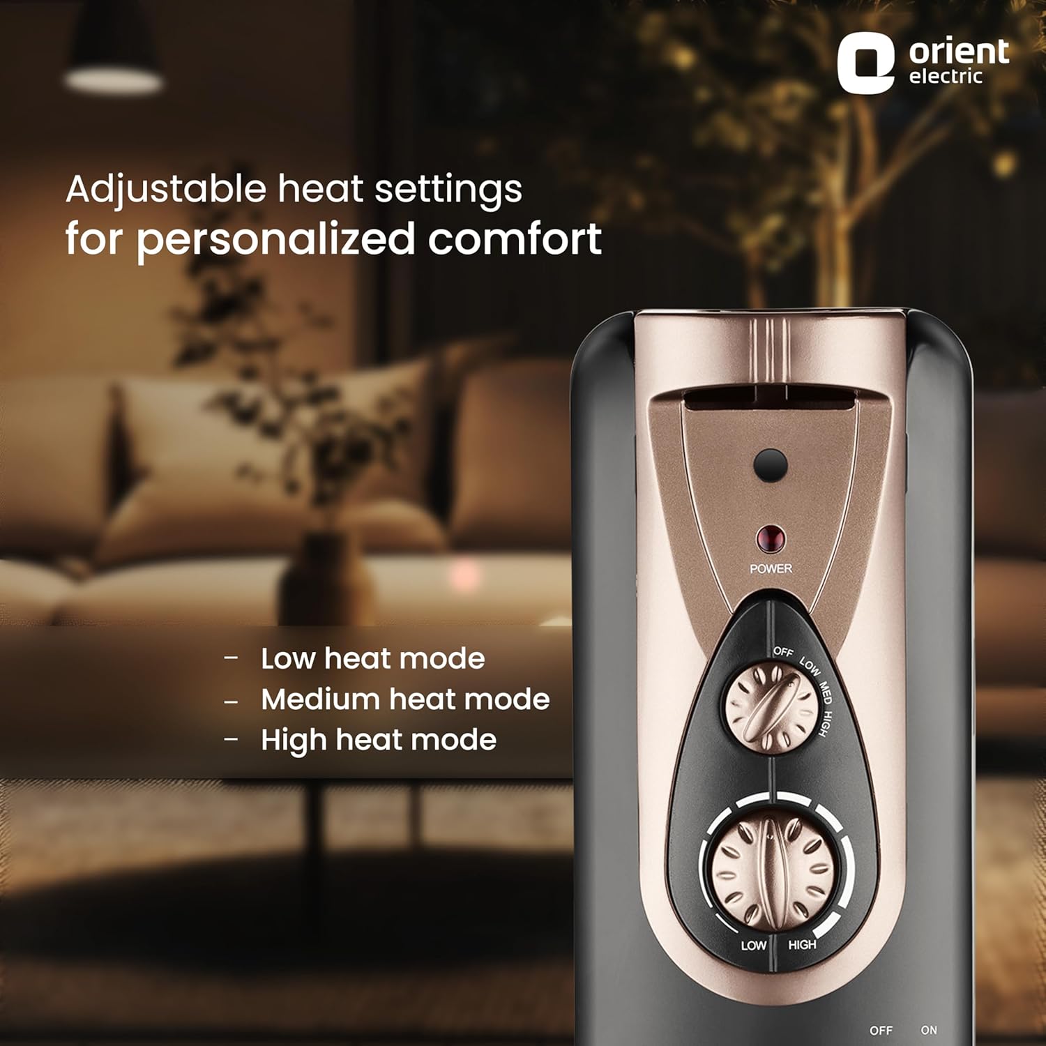 Orient Electric Comforter collection 13 fin oil filled radiator | Advanced S-shaped Fins |2900W power| with PTC fan heater| 3 heat settings | 2 years warranty by Orient - Image 6