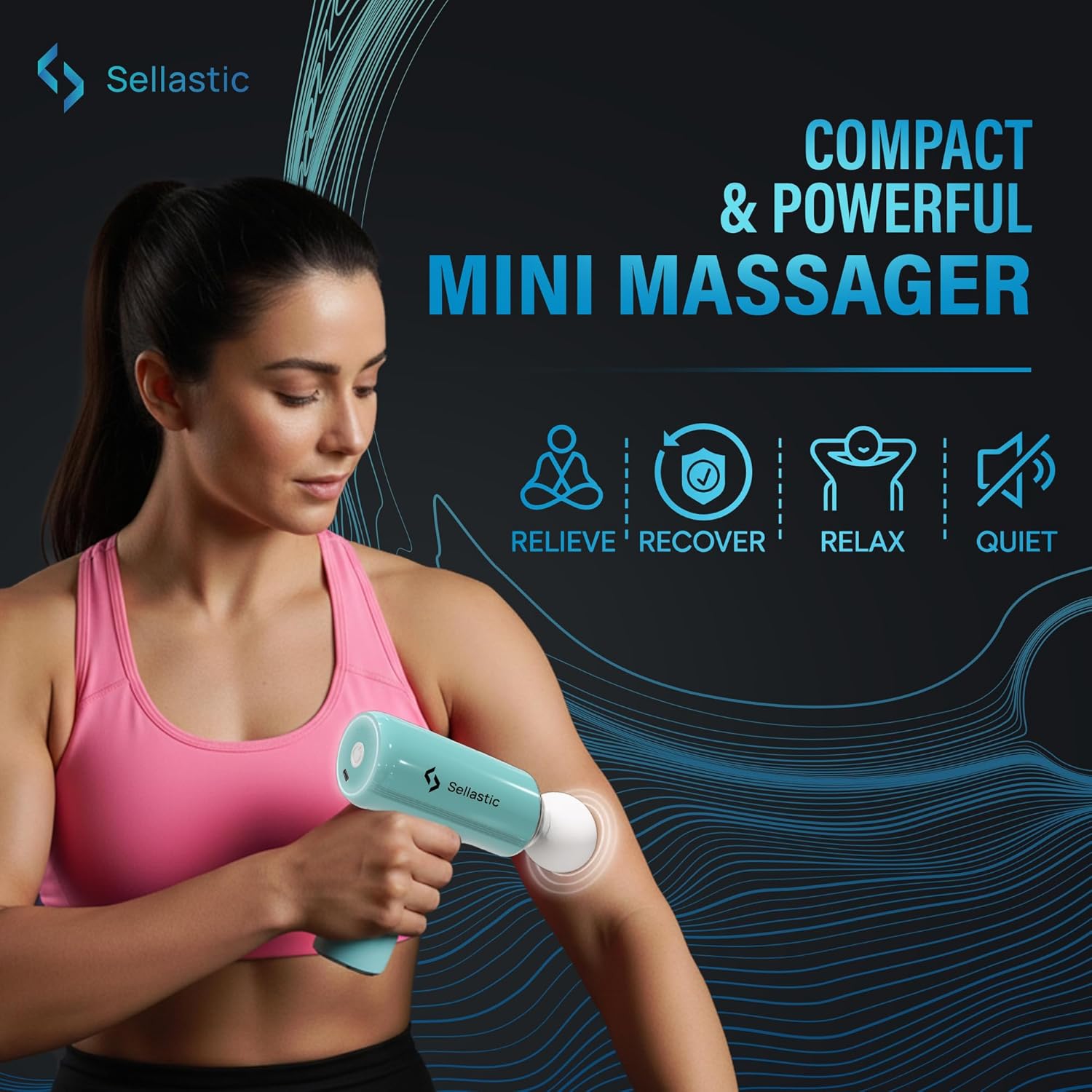 Massager Machine for Body Pain | Mini Body Massage Gun for Deep Tissue, Muscle & Pain Relief | Handheld, Battery Powered Massager for Neck, Back, Shoulder, Legs, Foot - Multicolor - Image 5