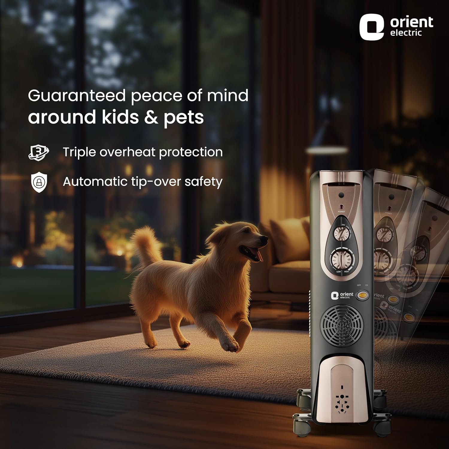 Orient Electric Comforter collection 13 fin oil filled radiator | Advanced S-shaped Fins |2900W power| with PTC fan heater| 3 heat settings | 2 years warranty by Orient - Image 7