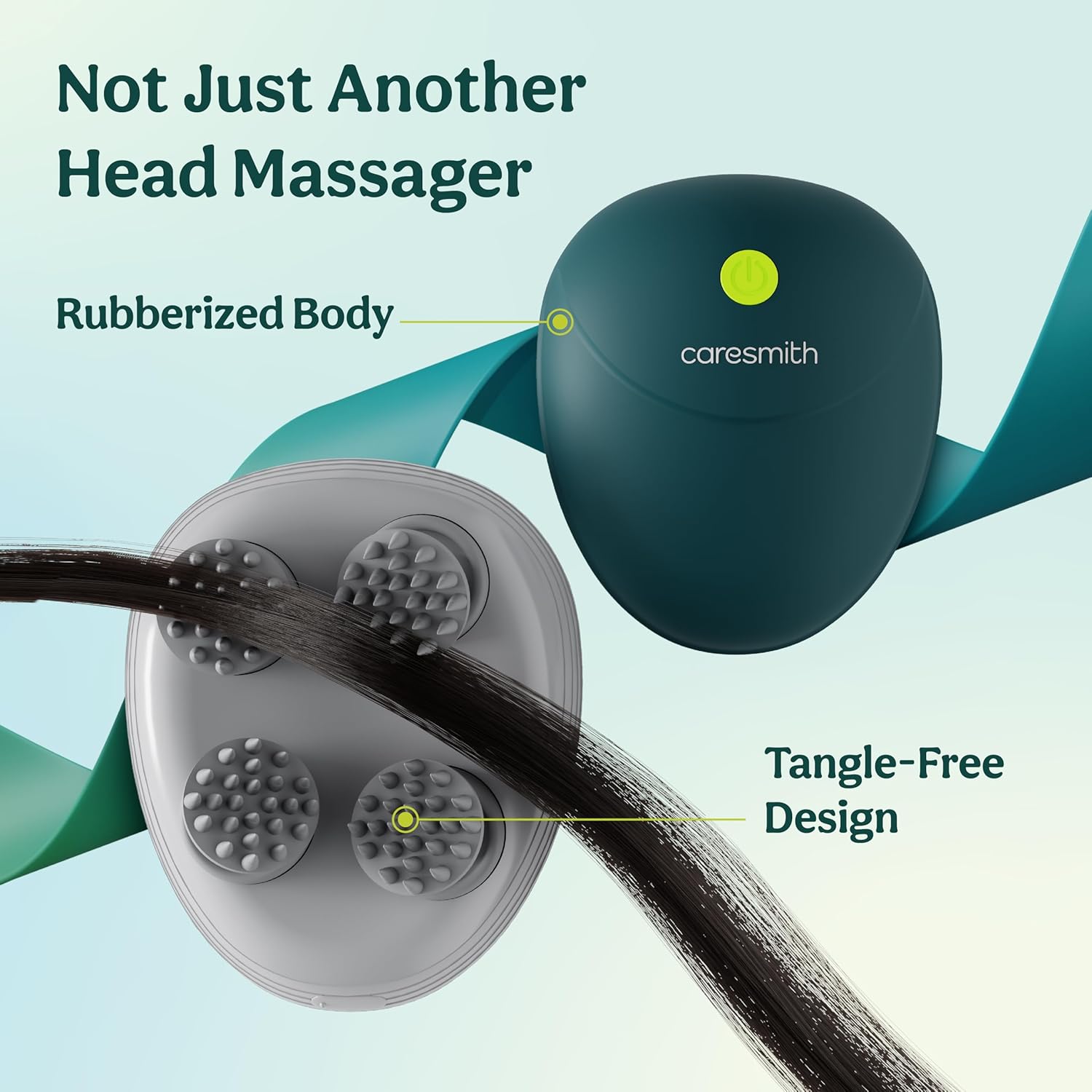 Caresmith Revive Scalp Massager | 96 Silicon Kneading Points with Detachable Heads | Scalp, Body & Head Massager for Hair Growth (Green) - Image 3